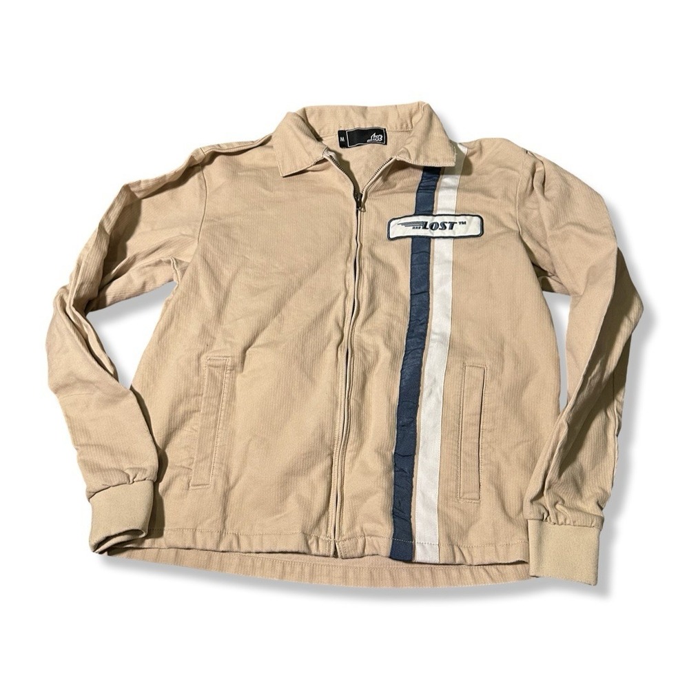 Vintage …Lost Racer Beige Jacket Men's Size Medium Y2K Skate Outerwear